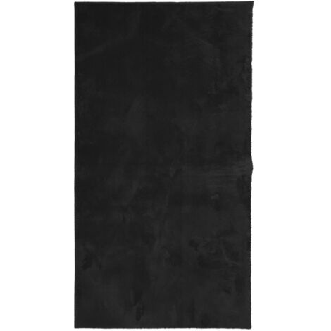 Tapis HUARTE à poils courts doux et lavable noir 60x110 (1/5)