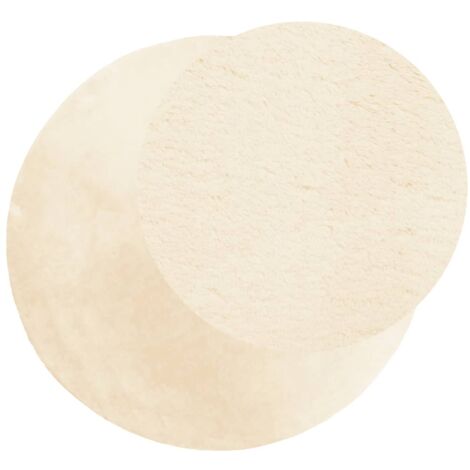Tapis HUARTE à poils courts doux et lavable crème Ø 200cm (1/5)