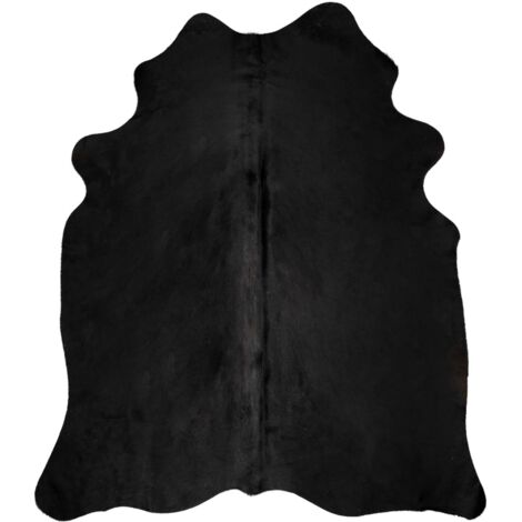 Tapis en peau de vache véritable noir 180x220 (1/5)