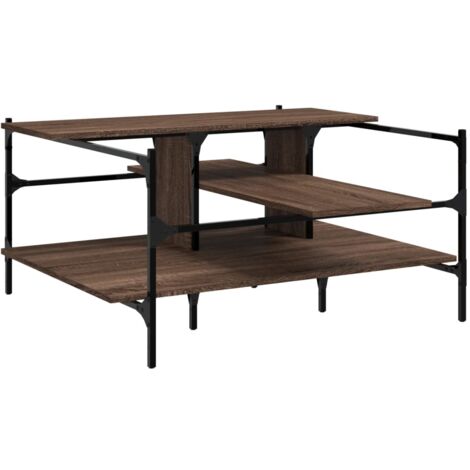 Table basse chêne marron 100x100x48,5 bois d'ingénierie (1/5)