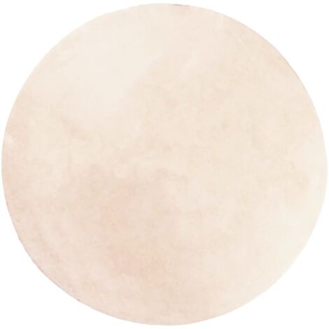 Tapis HUARTE à poils courts doux et lavable beige Ø 80cm (1/5)