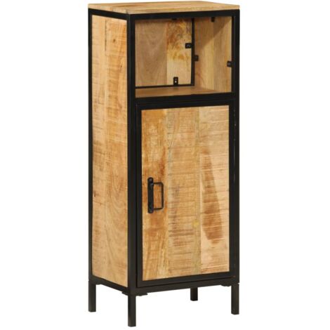 Armoire de salle de bain 40x27x90 bois massif manguier et fer (1/5)