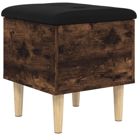 Banc de rangement chêne fumé 42x42x46 bois d'ingénierie (1/5)