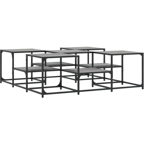 Table basse sonoma gris 121x121x40 bois d'ingénierie (1/5)