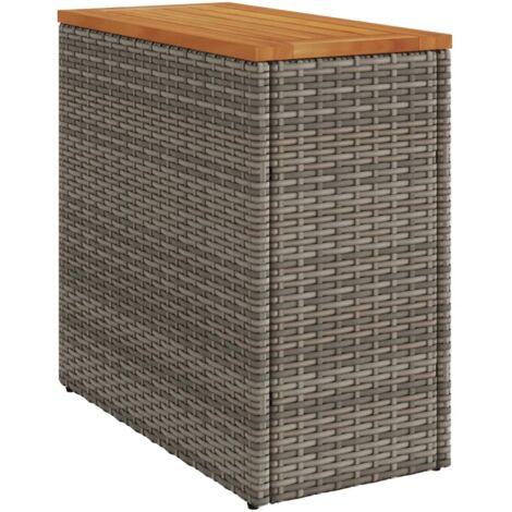 Table d'appoint de jardin dessus en bois gris 58x27,5x55 (1/5)