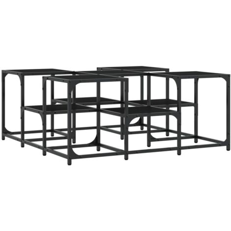 Table basse noir 91x91x40 bois d'ingénierie (1/5)