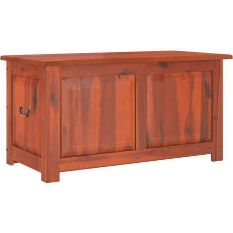 Coffre de rangement avec couvercle marron bois massif d'acacia (1/5)