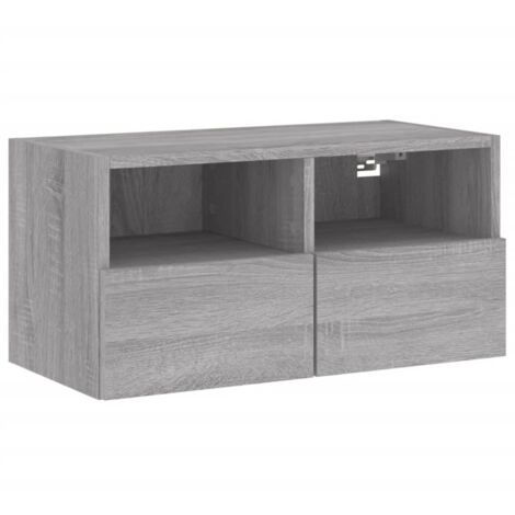 Meuble TV mural sonoma gris 60x30x30 bois d'ingénierie (1/5)