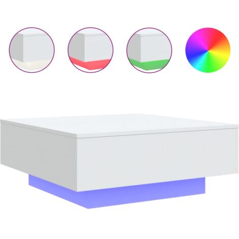 Table basse avec lumières LED blanc 80x80x31 (1/5)