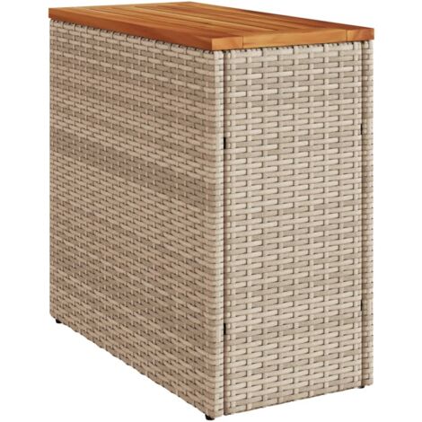 Table d'appoint de jardin dessus en bois beige 58x27,5x55 (1/5)