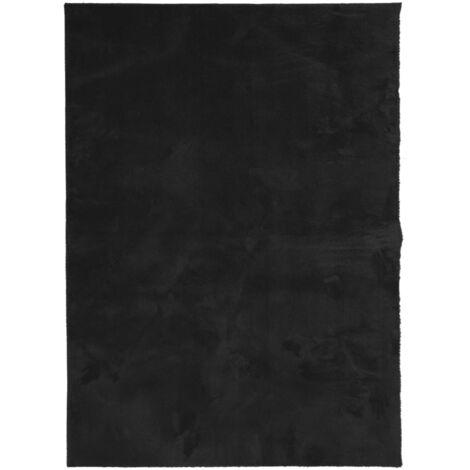 Tapis HUARTE à poils courts doux et lavable noir 240x340 (1/5)