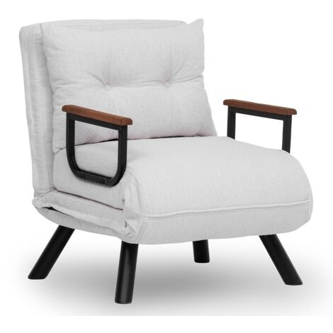Fauteuil convertible en tissu effet bouclette Sando