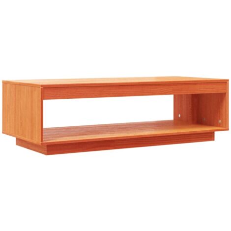 Table basse marron 110x50x33,5 bois massif de pin (1/5)
