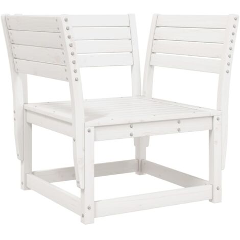 Chaise de jardin blanc bois massif de pin (1/5)