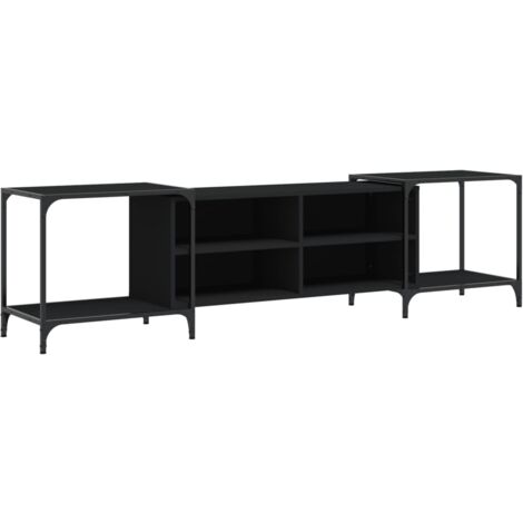 Meuble TV noir 203x37x50 bois d'ingénierie (1/5)