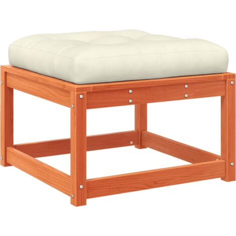 Repose-pied de jardin avec coussins bois massif de pin (1/5)
