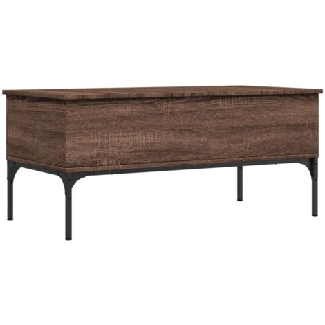 Table basse chêne marron 100x50x45 bois d'ingénierie et métal (1/5)