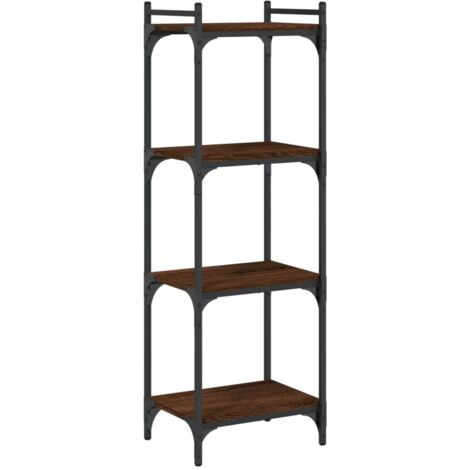 Bibliothèque 4 niveaux chêne marron 40x30x120 bois ingénierie (1/5)