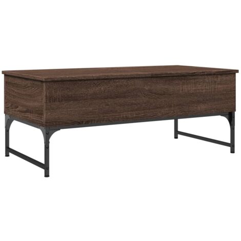 Table basse chêne marron 100x50x40 bois d'ingénierie et métal (1/5)