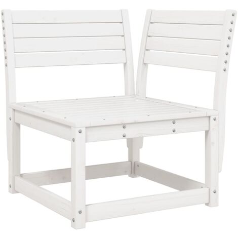 Canapé d'angle de jardin blanc 73x73x78 bois pin massif (1/5)