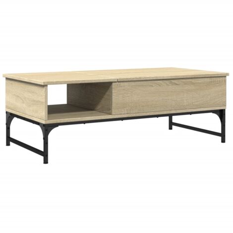 Table basse chêne sonoma 100x50x35 bois d'ingénierie et métal (1/5)