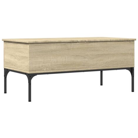 Table basse chêne sonoma 100x50x45 bois d'ingénierie et métal