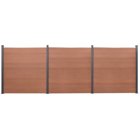 Ensemble de panneaux de clôture marron 526x186 WPC