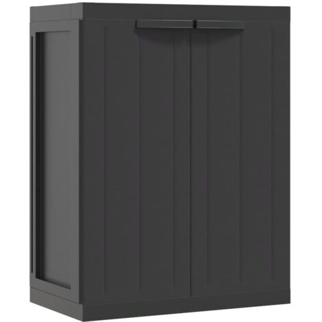 Armoire de rangement d'extérieur noir 65x37x85 PP