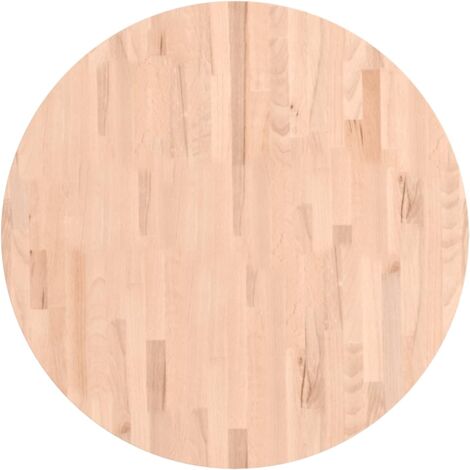 Dessus de table Ø80x4 rond bois massif de hêtre (1/5)