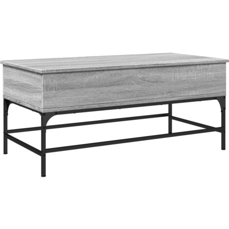 Table basse sonoma gris 100x50x45 bois d'ingénierie et métal (1/5)