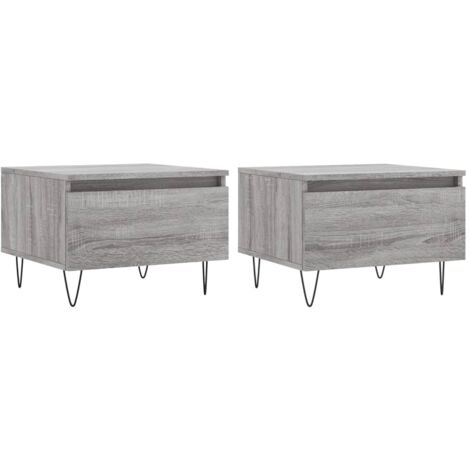 Tables basses 2 pcs sonoma gris 50x46x35 bois d'ingénierie (1/5)