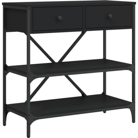 Table console noir 75x34,5x75 bois d'ingénierie (1/5)