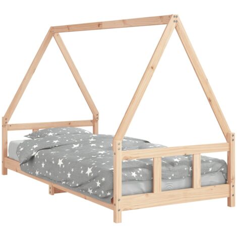 Cadre de lit pour enfants 90x200 bois de pin massif (1/5)