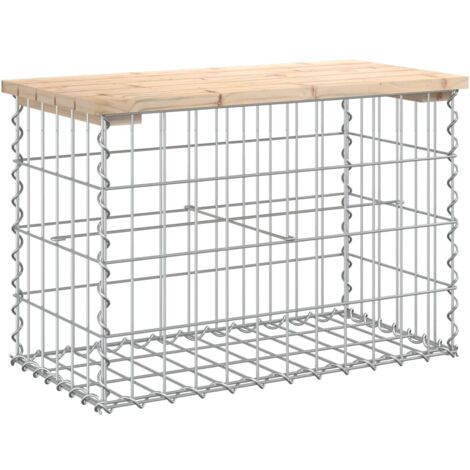 Banc de jardin design de gabion 63x31,5x42 bois massif de pin (1/5)