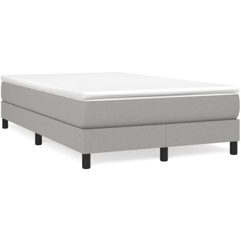 Sommier à lattes de lit et matelas gris clair 120x190 tissu (1/5)