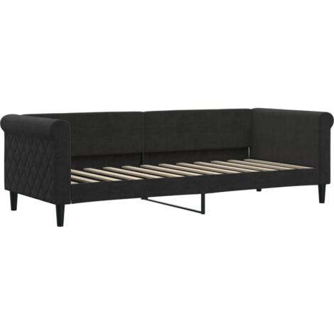Lit de repos noir 80x200 velours (1/5)