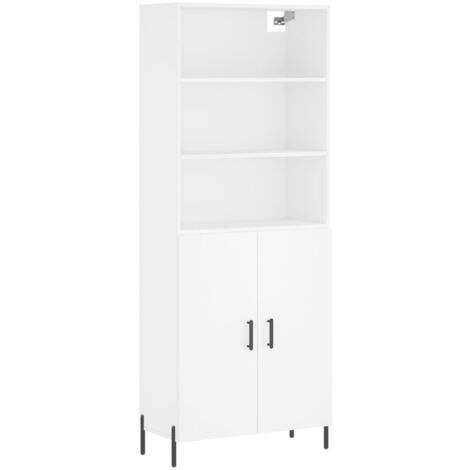 Buffet haut Blanc 69,5x34x180 Bois d'ingénierie (1/5)