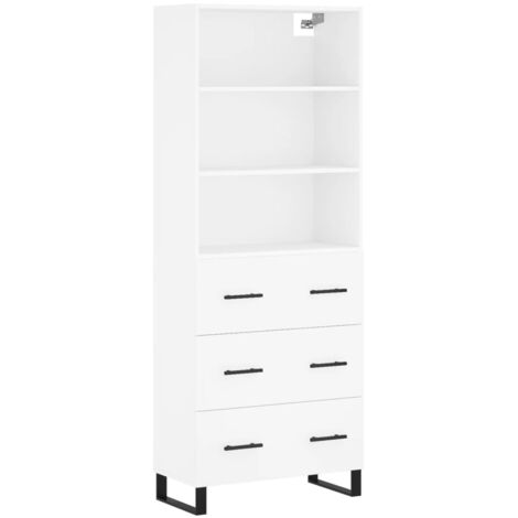 Buffet haut Blanc 69,5x34x180 Bois d'ingénierie (1/5)