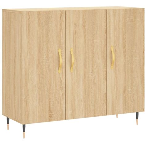 Buffet chêne sonoma 90x34x80 bois d'ingénierie (1/5)