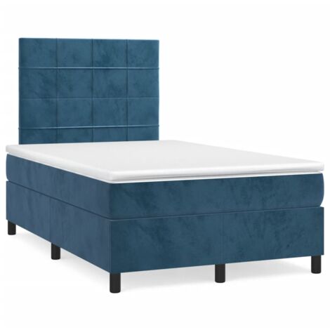 Sommier à lattes de lit avec matelas LED bleu foncé 120x190 (1/5)