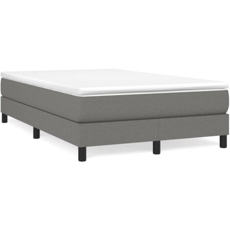 Sommier à lattes de lit avec matelas gris foncé 120x190 tissu (1/5)