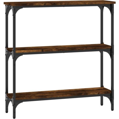 Table console chêne fumé 75x22,5x75 bois d'ingénierie (1/5)