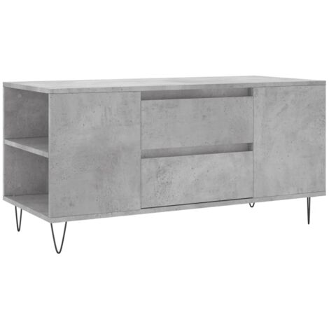 Table basse gris béton 102x44,5x50 bois d'ingénierie (1/5)