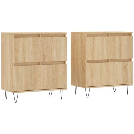 Buffets 2 pcs chêne sonoma bois d'ingénierie (1/5)