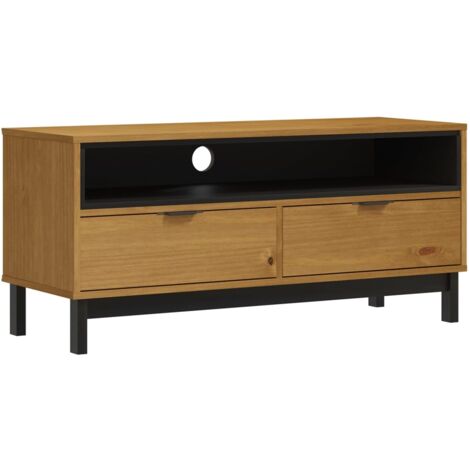 Meuble TV FLAM 110x40x50 bois massif de pin (1/5)