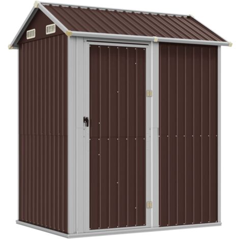 Abri de jardin marron 192x152,5x237 acier galvanisé (1/5)