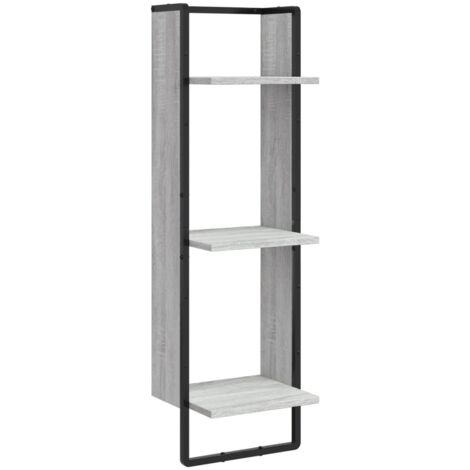 Étagère murale 3 niveaux sonoma gris 30x25x100 (1/5)