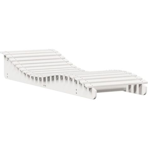 Chaise longue blanc 205x70x31,5 bois massif de pin (1/5)