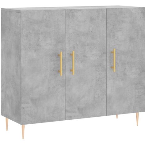 Buffet gris béton 90x34x80 bois d'ingénierie (1/5)