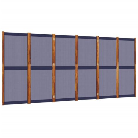Cloison de séparation 6 panneaux bleu foncé 420x180